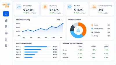 Illustratie van dashboards en interactieve analyses